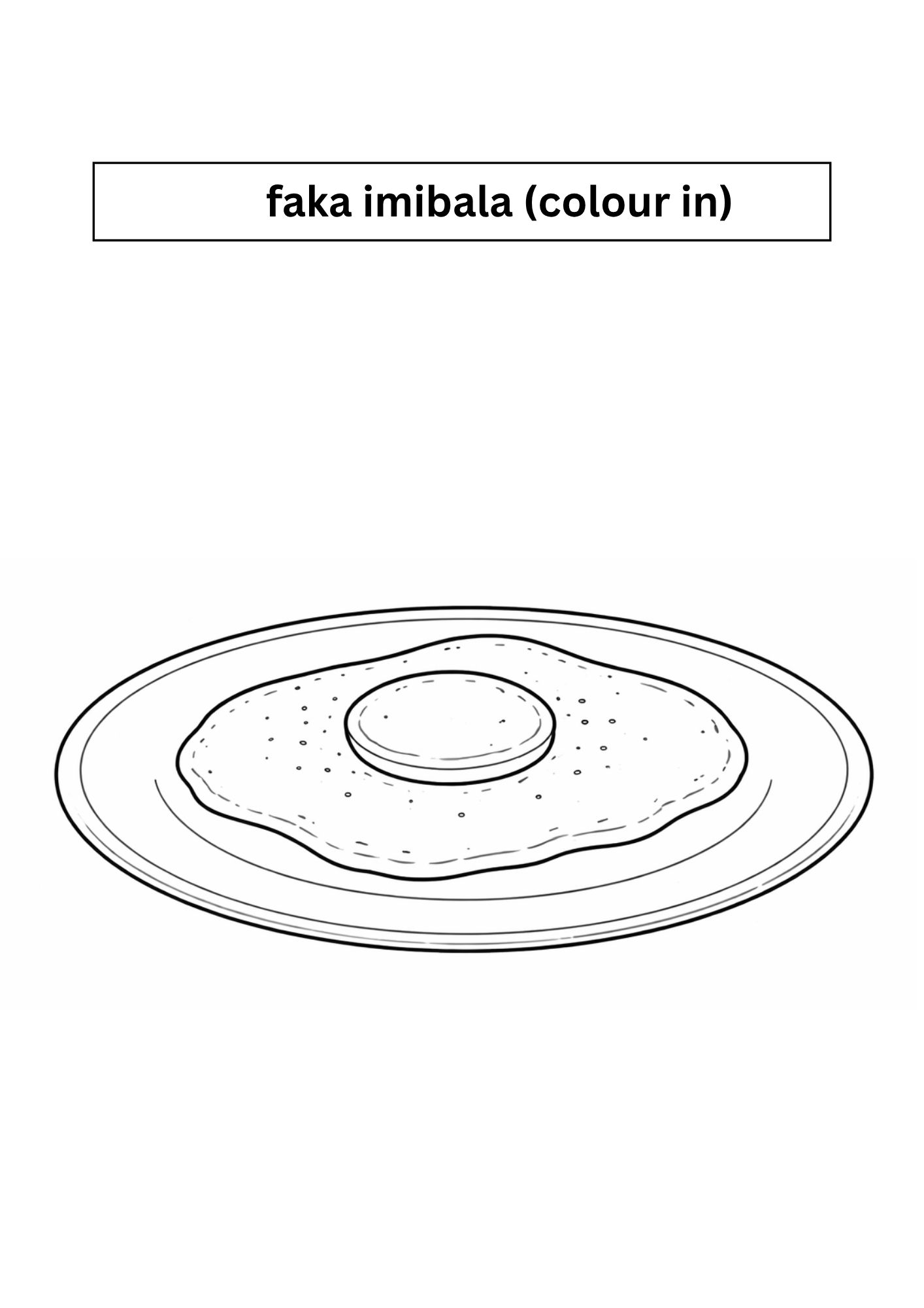 Colour the egg — interior page from the Ukutya food workbook