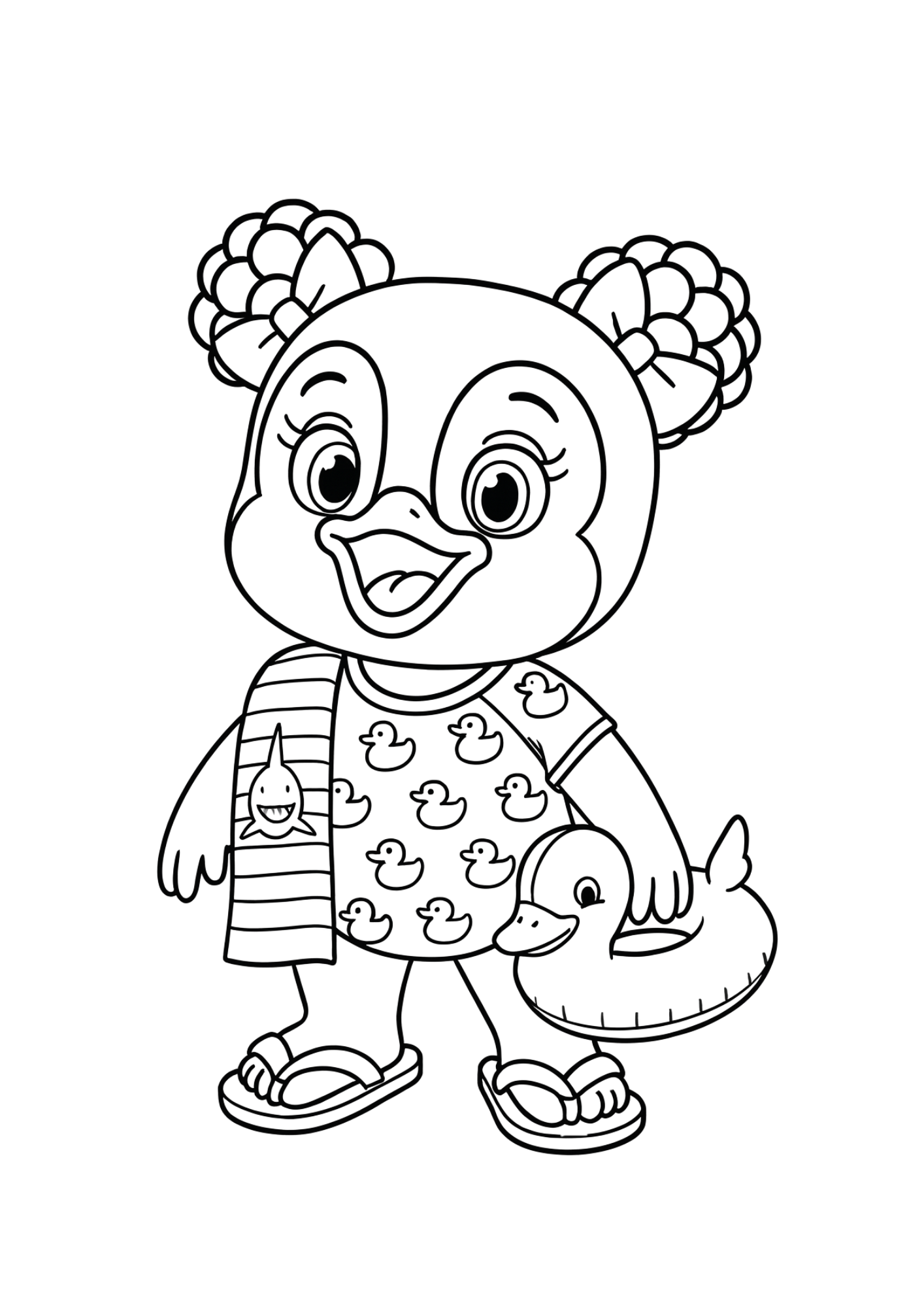 Ready for the beach — interior colouring page from Iholide ka Anda Enkulu