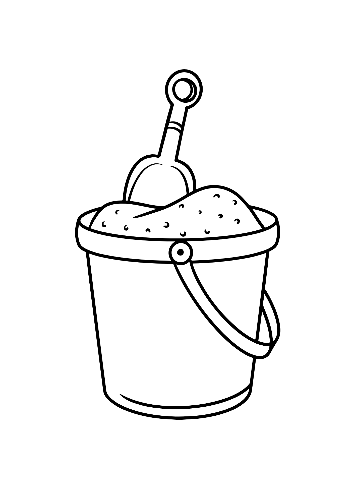 Bucket and spade — interior colouring page from Iholide ka Anda Enkulu