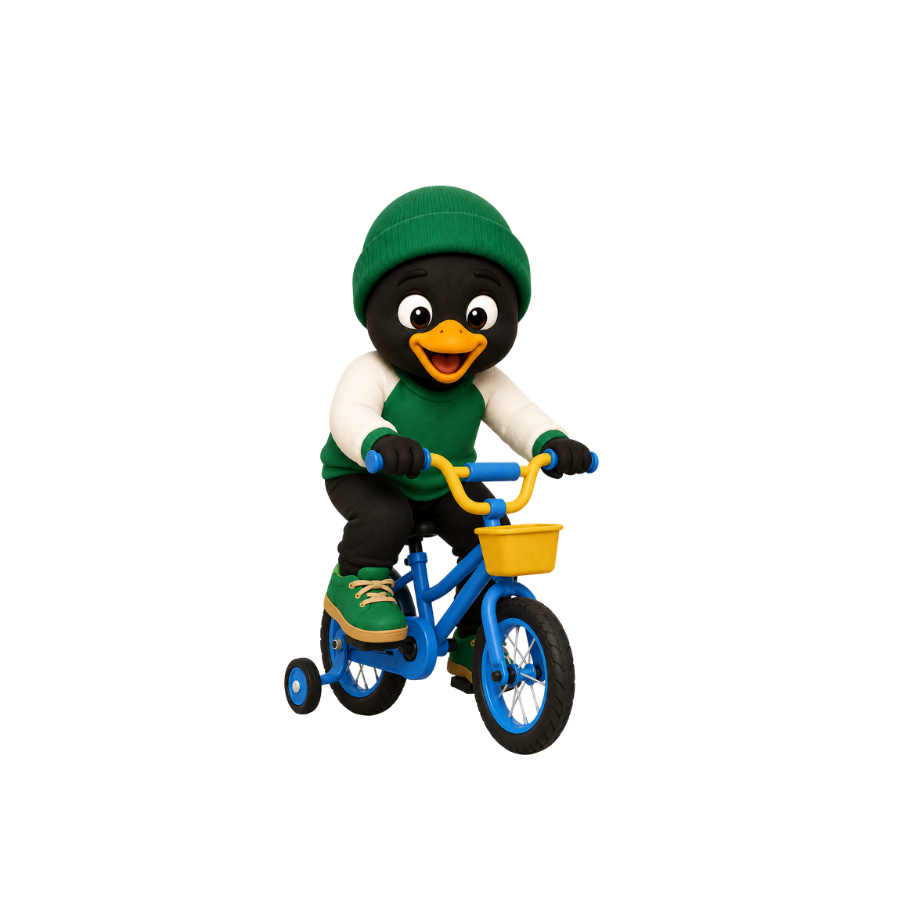 Nate riding his bicycle