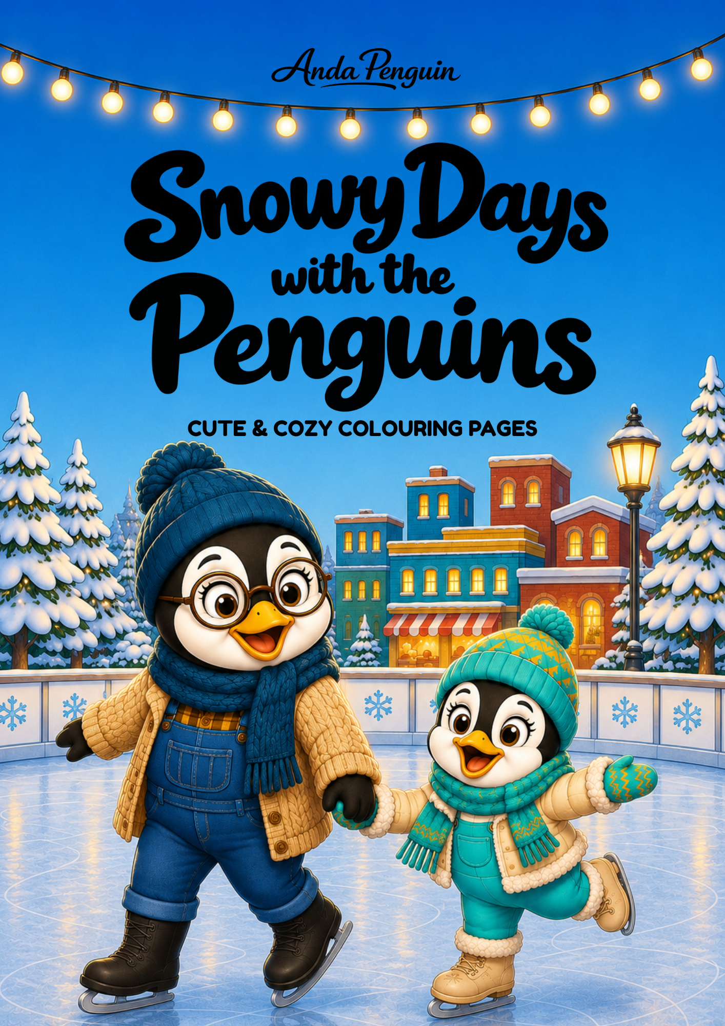Snowy Days with the Penguins colouring book cover